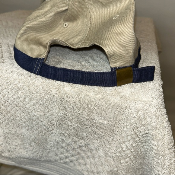 Khaki and Navy Blue Baseball Cap with Embroidered Logo - Picture 5 of 5